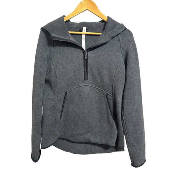 Lululemon Fleece & Thank You Pullover Heathered Black size 10 - Picture 1 of 4